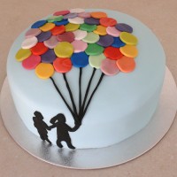 Balloons- Multi Coloured Balloon Cake - 2 Silhouette